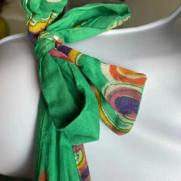 ANGIE | Bright Green Floral Print Summer Dress Size S - Picture 5 of 7